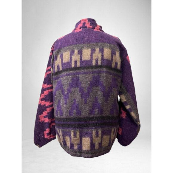 MOLINA Artesanias Southwestern Purple and Pink Zip Front Jacket, Size XL - Picture 5 of 9